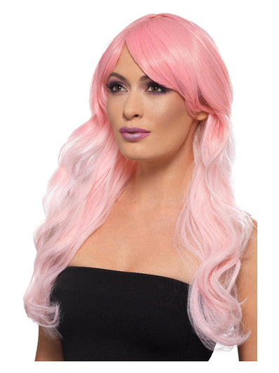 Fashion Ombre Wig, Wavy, Long, Pink