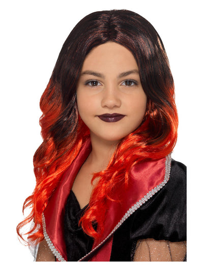 Kids Witch Wig, Black & Red