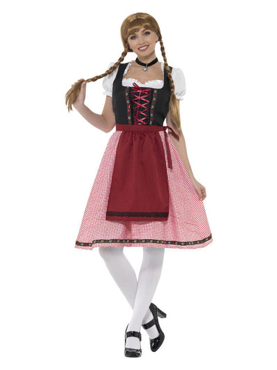 Bavarian Tavern Maid Costume, Red & Black