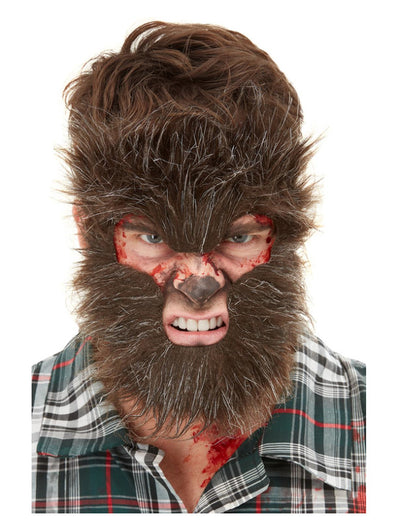 Smiffys Make-Up FX, Werewolf Face Fur, Brown