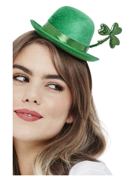Deluxe Paddy's Day Mini Bowler Hat, Velour