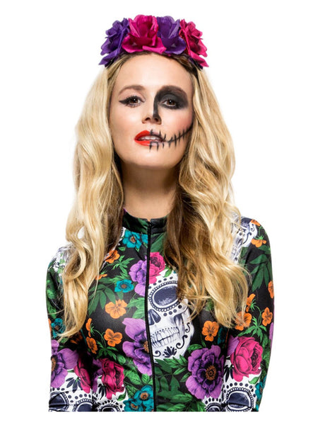 Day of the Dead Rose Headband, Multi-Coloured