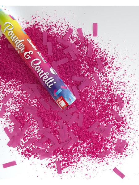 30cm Gender Reveal Confetti & Powder Cannon, Pink