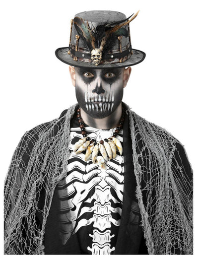 Witch Doctor Distressed Black Top Hat