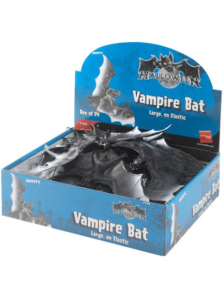Large Vampire Bat on Elastic,PVC, Black