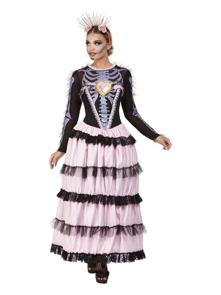Deluxe Day of the Dead Senorita Costume, Pink