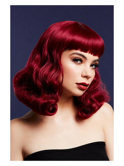 Fever Bettie Wig with Short Fringe, Plum