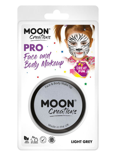 Moon Creations Pro Face Paint Cake Pot, Light Grey