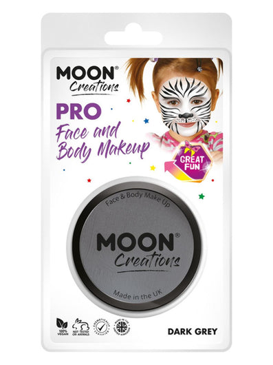 Moon Creations Pro Face Paint Cake Pot, Dark Grey