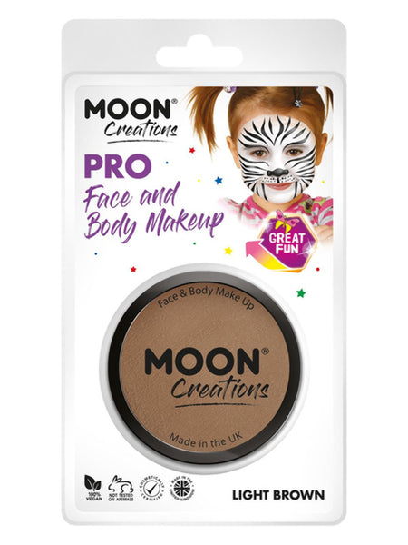 Moon Creations Pro Face Paint Cake Pot,Light Brown