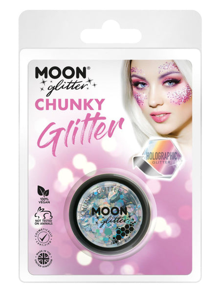 Moon Glitter Holographic Chunky Glitter, Silver