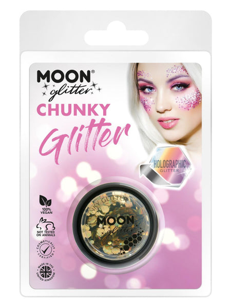 Moon Glitter Holographic Chunky Glitter, Gold