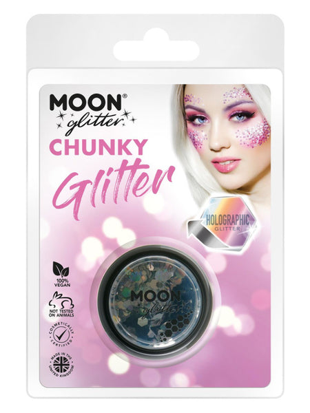 Moon Glitter Holographic Chunky Glitter, Black