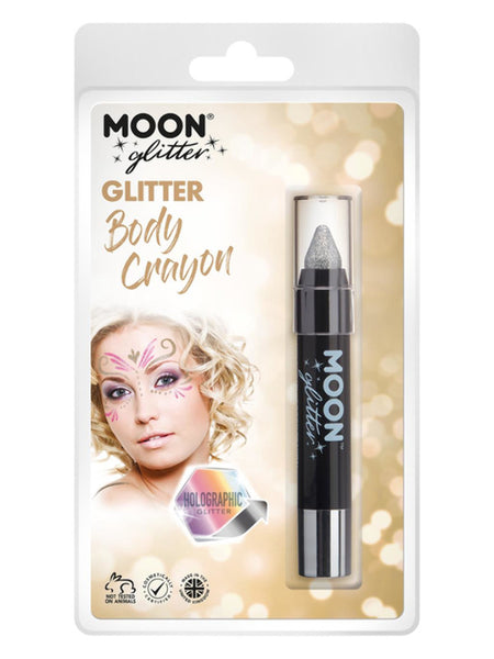 Moon Glitter Holographic Body Crayons, Silver