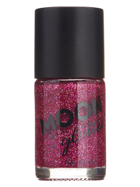 Moon Glitter Holographic Nail Polish, Fuchsia