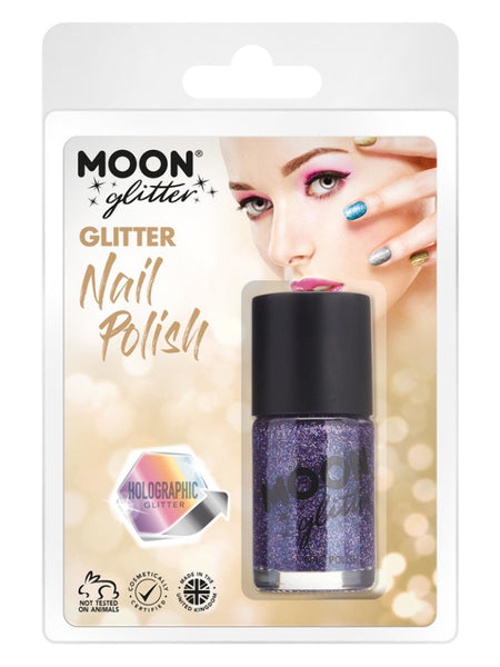 Moon Glitter Holographic Nail Polish, Purple