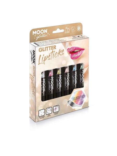 Moon Glitter Holographic Glitter Lipstick,Assorted