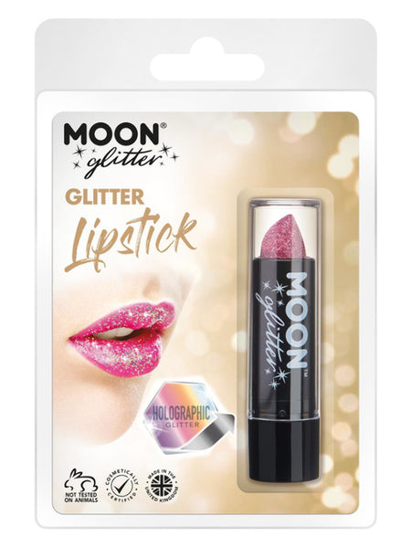 Moon Glitter Holographic Glitter Lipstick, Pink