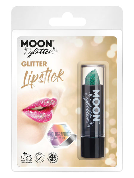 Moon Glitter Holographic Glitter Lipstick, Green