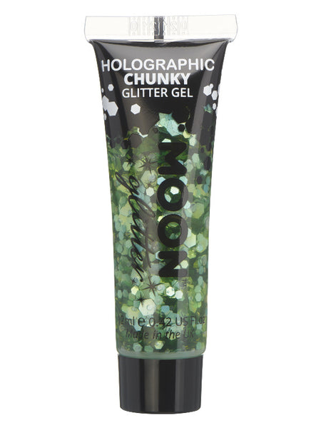 Moon Glitter Holographic Chunky Glitter Gel,Green