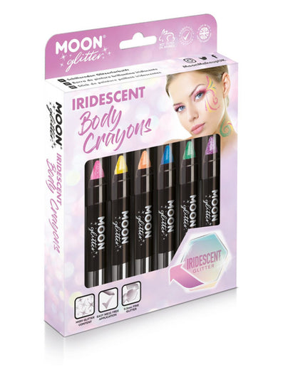 Moon Glitter Iridescent Body Crayons, Assorted