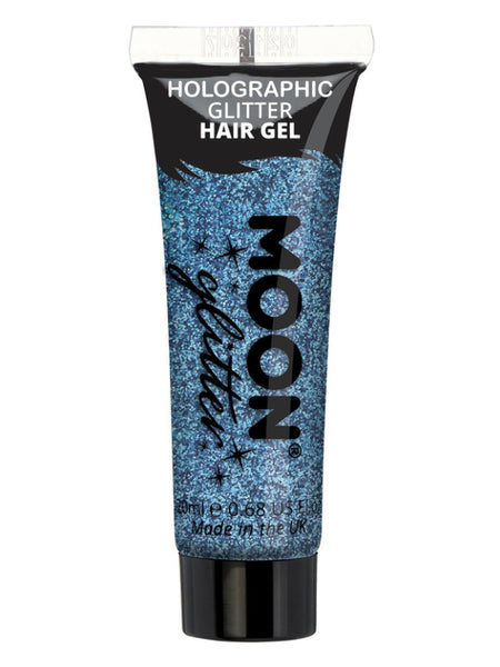 Moon Glitter Holographic Glitter Hair Gel, Blue