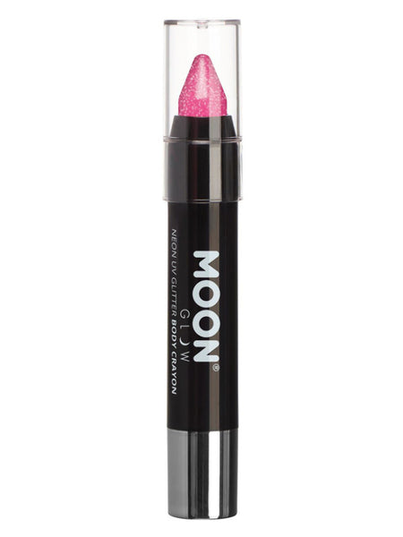 Moon Glow - Neon UV Glitter Body Crayons, Hot Pink