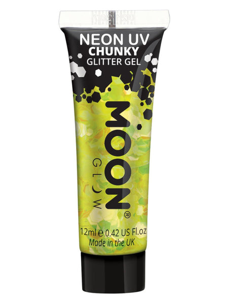 Moon Glow - Neon UV Chunky Glitter Gel, Yellow