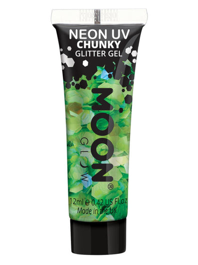 Moon Glow - Neon UV Chunky Glitter Gel, Green