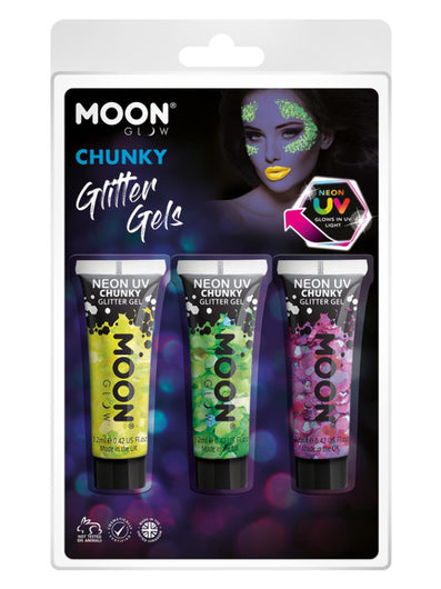 Moon Glow - Neon UV Chunky Glitter Gel,