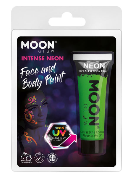 Moon Glow Intense Neon UV Face Paint, Intense Gree