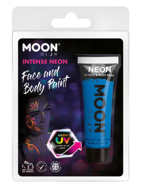 Moon Glow Intense Neon UV Face Paint, Intense Blue