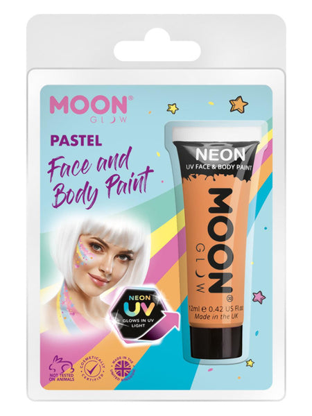 Moon Glow Pastel Neon UV Face Paint, Pastel Orange