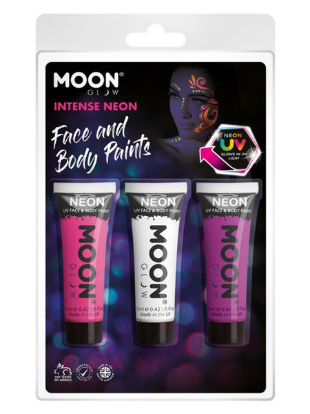 Moon Glow Intense Neon UV Face Paint, Hot Pink