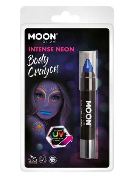 Moon Glow Intense Neon UV Body Crayons, Intense Bl