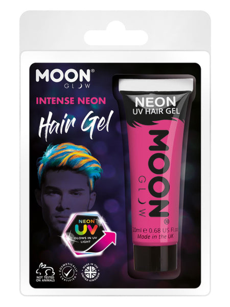 Moon Glow Intense Neon UV Hair Gel, Intense Pink