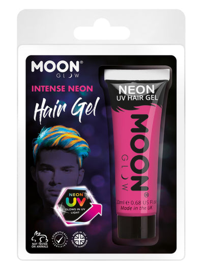 Moon Glow Intense Neon UV Hair Gel, Intense Pink