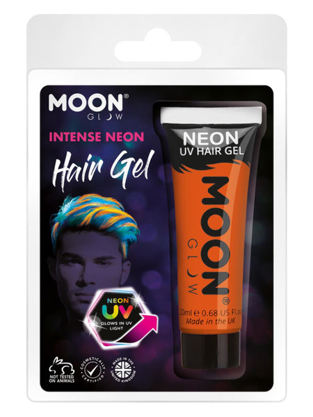 Moon Glow Intense Neon UV Hair Gel, Intense Orange