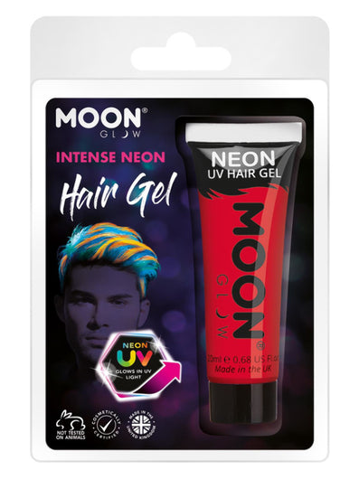 Moon Glow Intense Neon UV Hair Gel, Intense Red