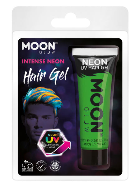 Moon Glow Intense Neon UV Hair Gel, Intense Green