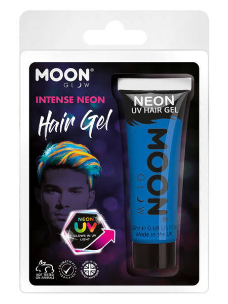 Moon Glow Intense Neon UV Hair Gel, Intense Blue