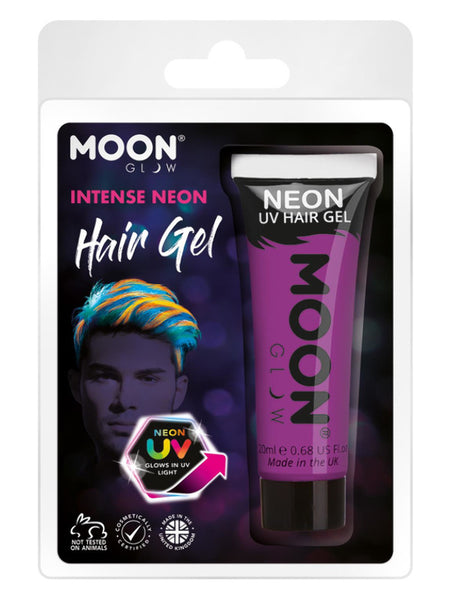 Moon Glow Intense Neon UV Hair Gel, Intense Purple