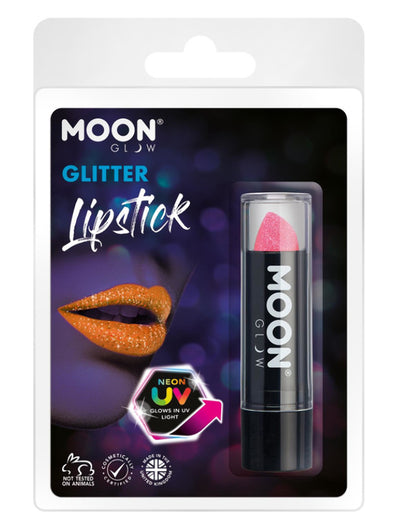 Moon Glow - Neon UV Glitter Lipstick, Pink