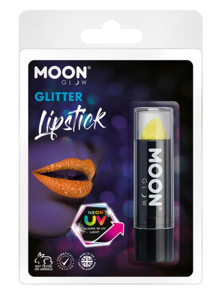 Moon Glow - Neon UV Glitter Lipstick, Yellow