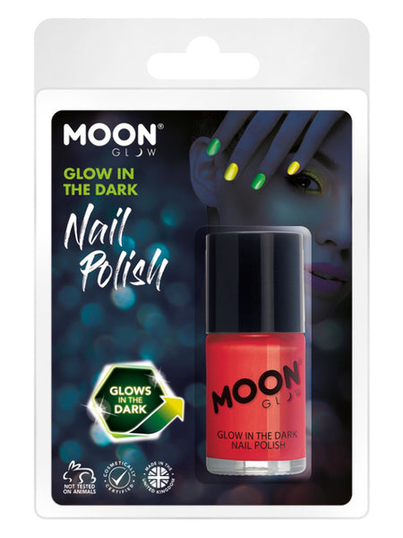 Moon Glow - Glow in the Dark Nail Polish, Red