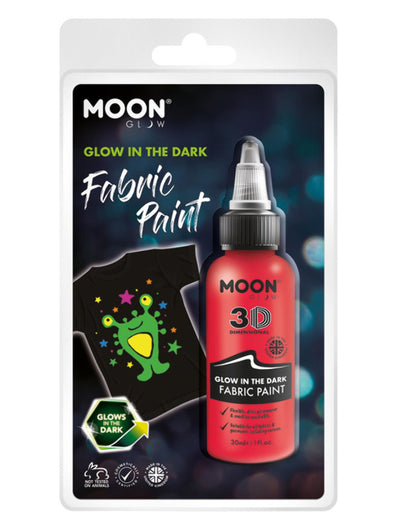 Moon Glow - Glow in the Dark Fabric Paint, Red