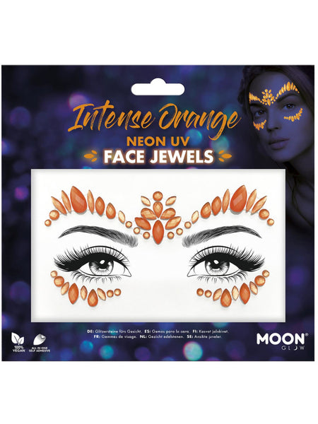 Moon Glow Face Jewels, Intense Orange