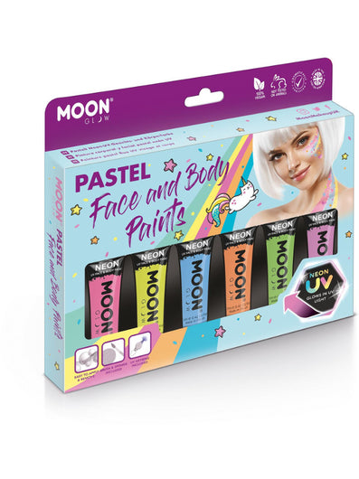 Moon Glow Pastel Neon UV Face Paint Boxset, Assort