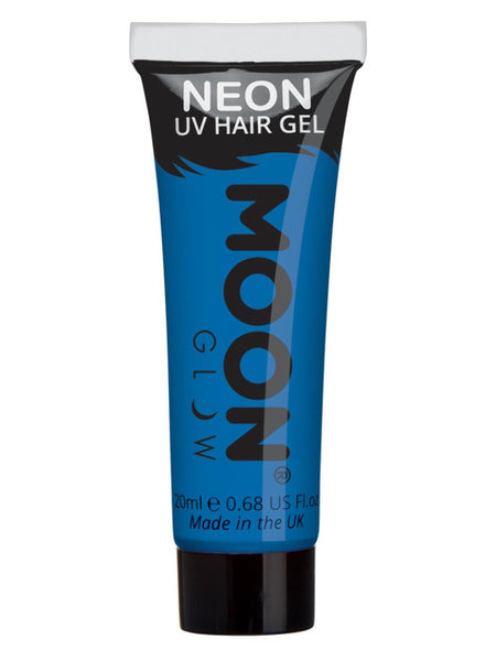 Moon Glow Intense Neon UV Hair Gel, Intense Blue