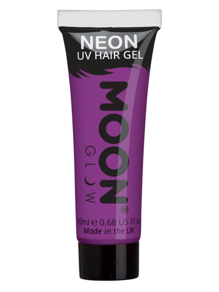 Moon Glow Intense Neon UV Hair Gel, Intense Purple